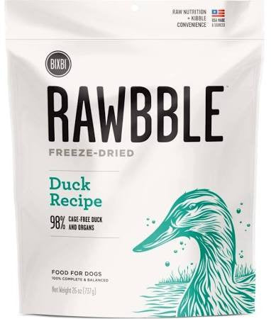 Bixbi Rawbble Dog Freeze Dried Duck 26oz {L+x} 091037509239