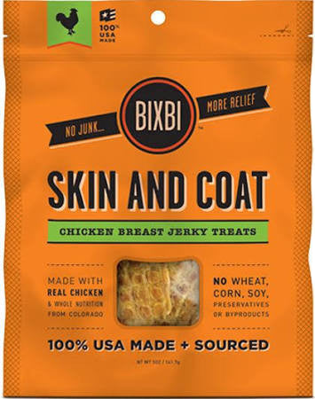 Bixbi Skin And Coat Chicken Breast Jerky Dog Treats-15-oz-{L+x} 091037018168