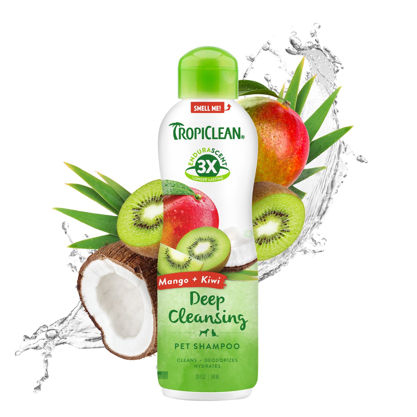 TropiClean EnduraScent Mango Kiwi Dog Shampoo 20 oz 645095006850