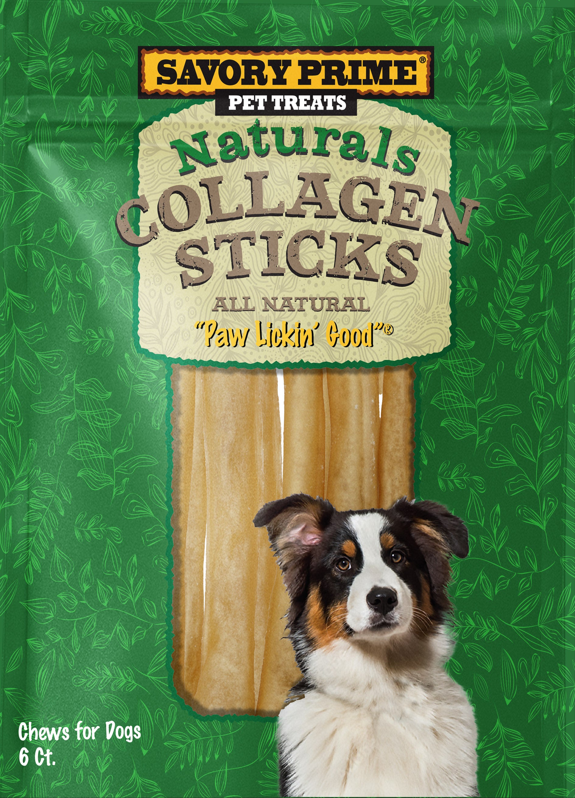 Savory Prime Naturals Collagen Sticks Dog Chews 6 in, 6 ct 810359003276