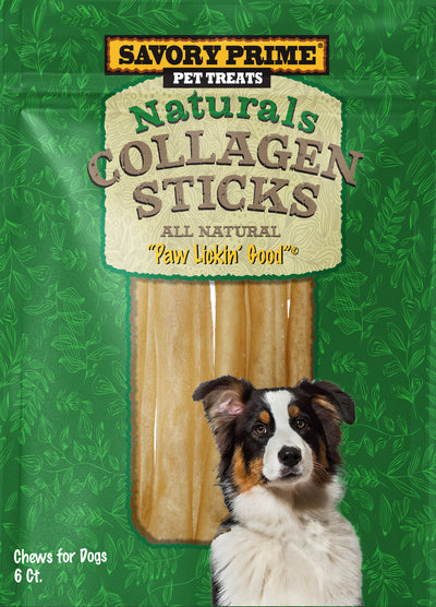 Savory Prime Naturals Collagen Sticks Dog Chews 6 in, 6 ct 810359003276