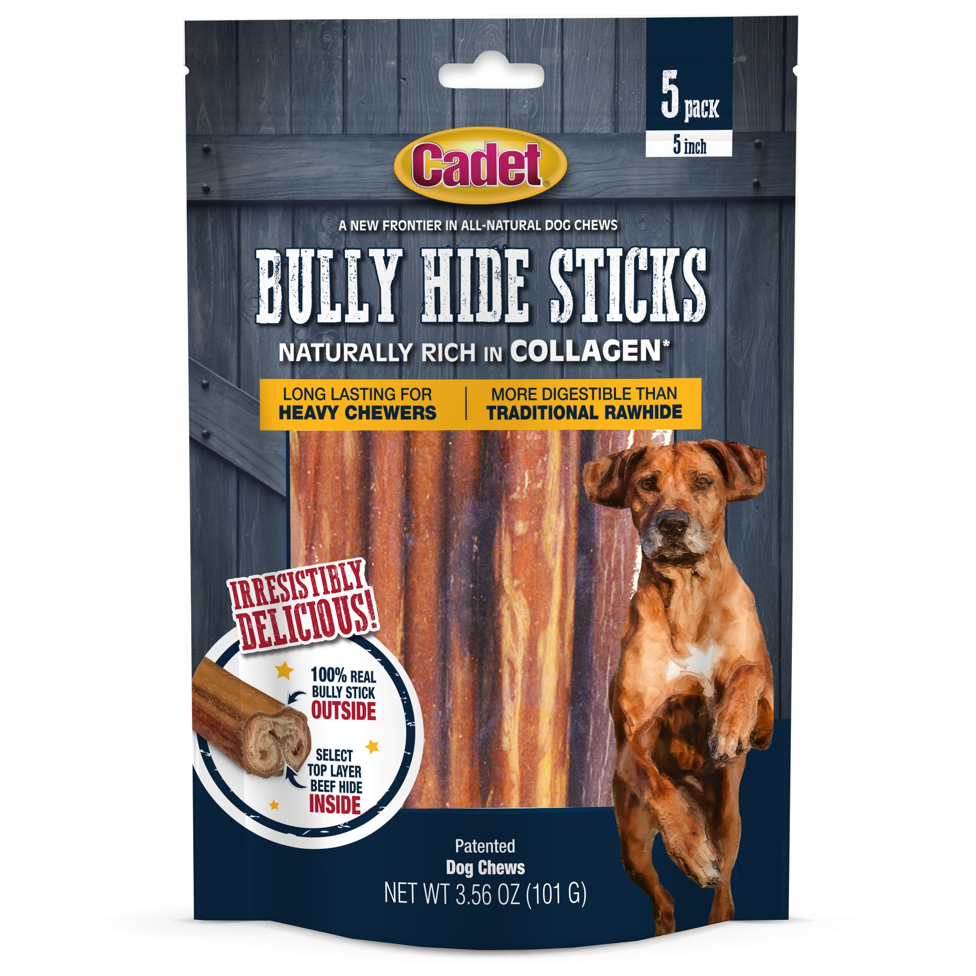 Cadet Bully Hide Sticks All-Natural Dog Chews Small Bully Stick Small (5 ct) 768303704239
