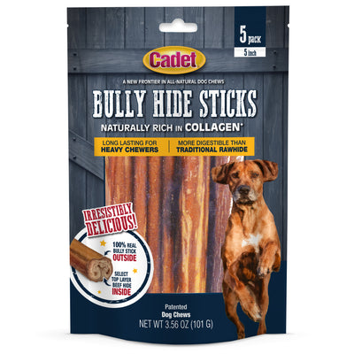 Cadet Bully Hide Sticks All-Natural Dog Chews Small Bully Stick Small (5 ct) 768303704239