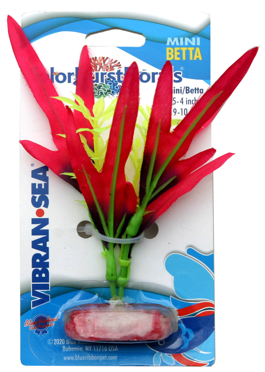 Blue Ribbon Colorburst Florals Finger Leaf Aquarium Plant Red Mini