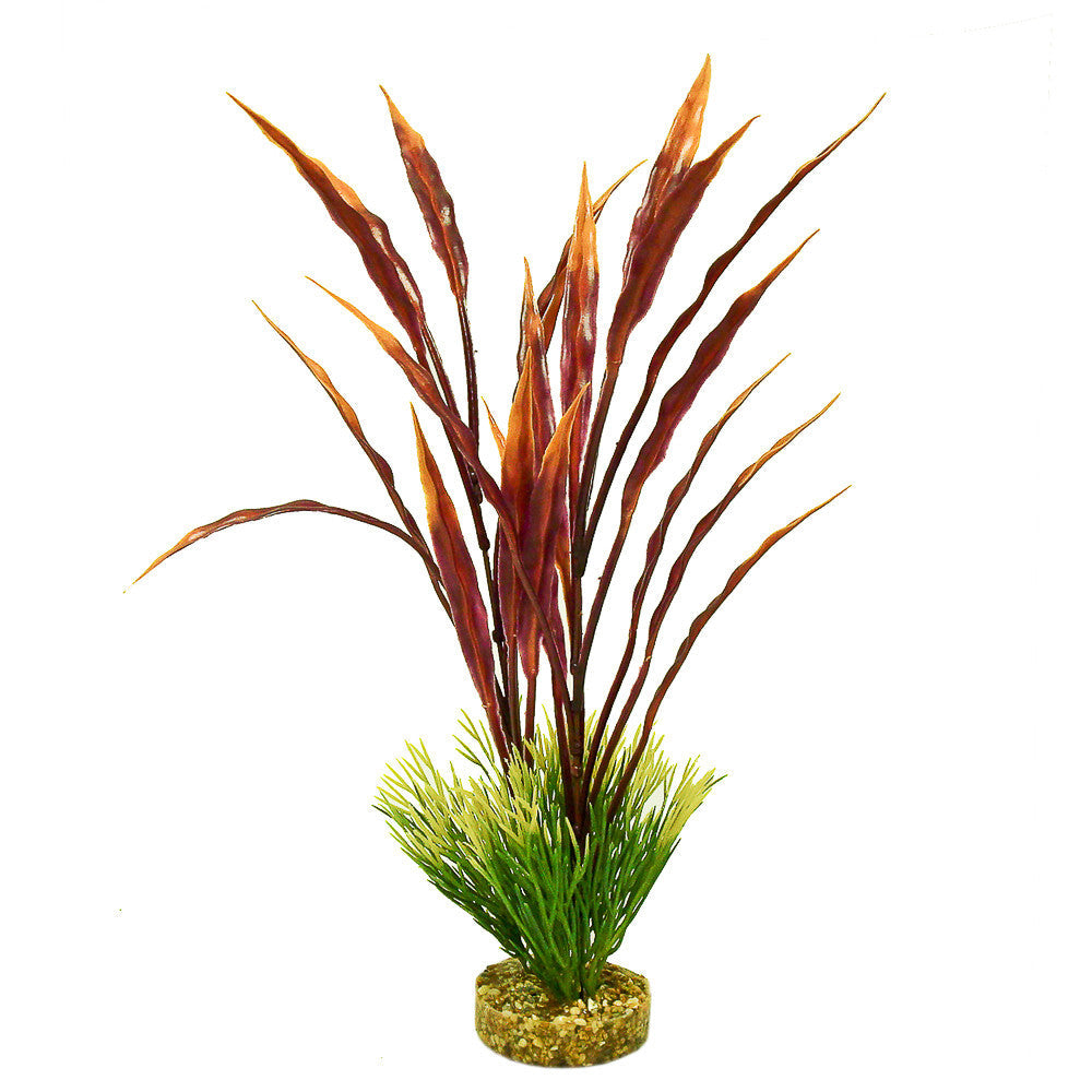 Blue Ribbon ColorBurst Florals Gravel Base Atoll Grass Plant Green, Red 15 in