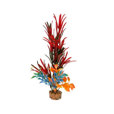 Blue Ribbon ColorBurst Florals Gravel Base Bush Plant Red 8.5 in - Aquarium