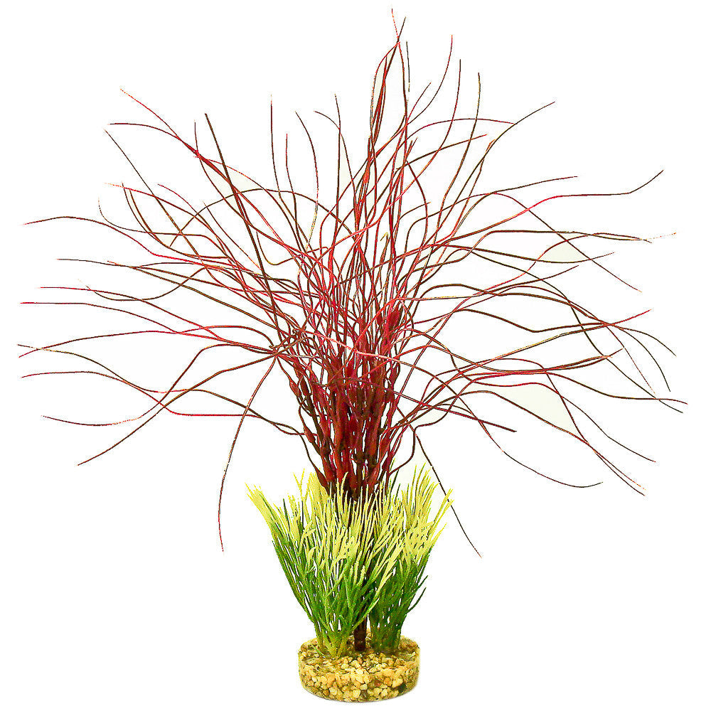 Blue Ribbon ColorBurst Florals Gravel Base Water Hair Grass Plant Red 13 in