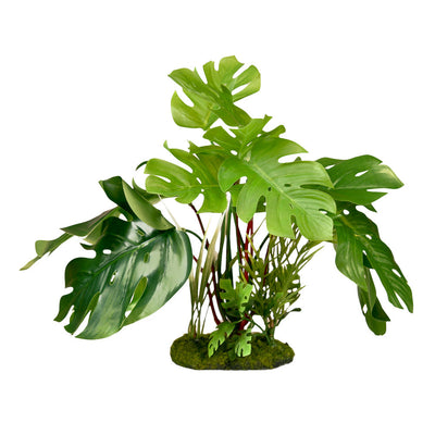 Blue Ribbon ColorBurst Florals Split Green Leaf Philodendron Aquarium Plant Green 7.25 in