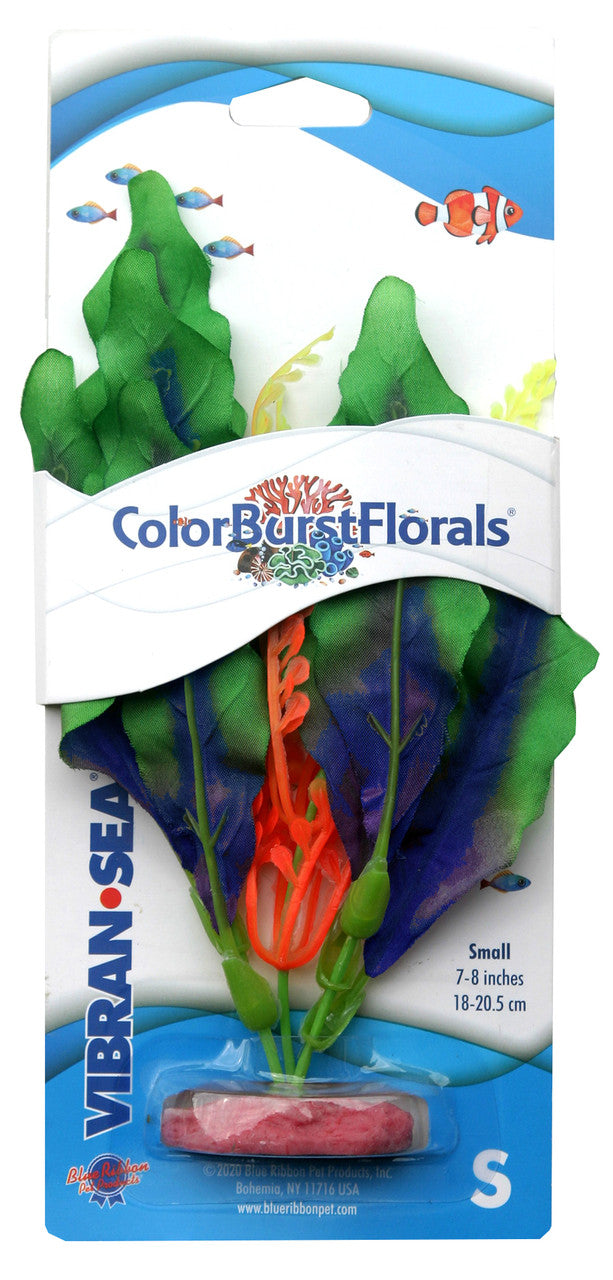 Blue Ribbon Colorburst Florals Waffle Leaf Aquarium Plant Green SM