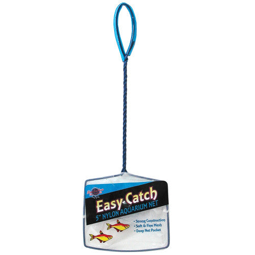 Blue Ribbon Easy Catch Net Fine Mesh Blue/White 5 in - Aquarium