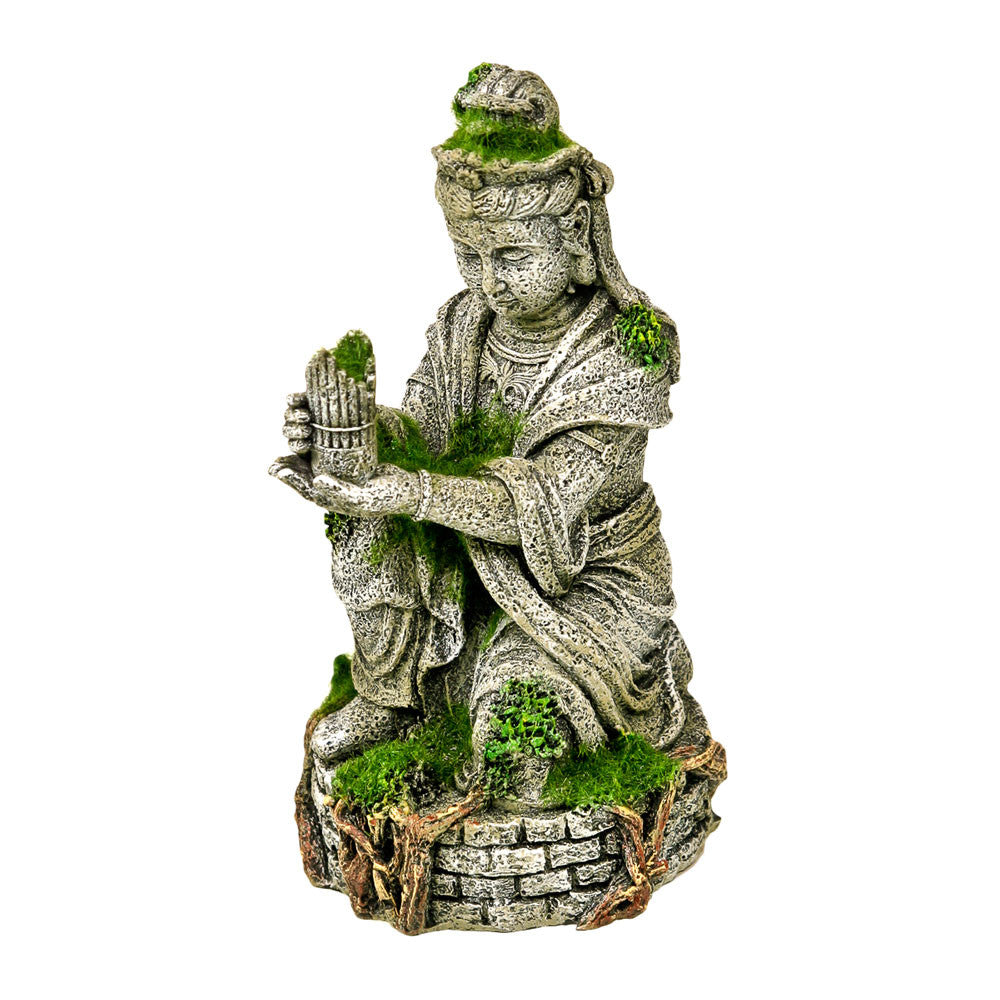 Blue Ribbon Exotic Environments Ancient Buddha Statue with Moss Grey, Green 5.5 in