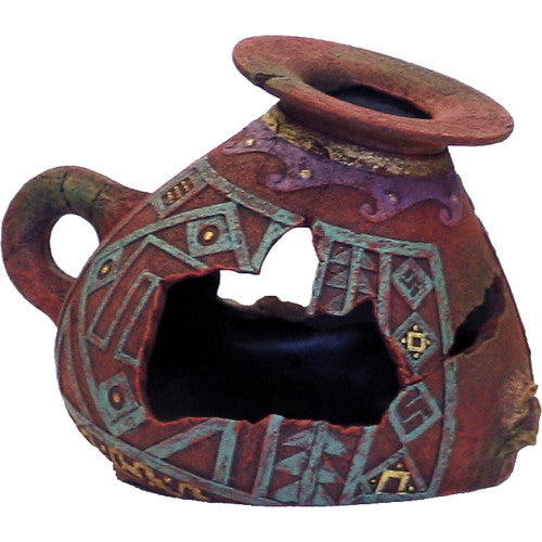 Blue Ribbon Exotic Environments Ancient Vases & Urns Incan Aquarium Ornament Brown 7in SM