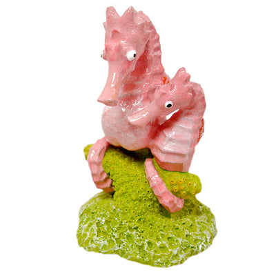 Blue Ribbon Exotic Environments Aqua Critter's II Sea Horses Aquarium Statue Green, Pink 3 in Mini