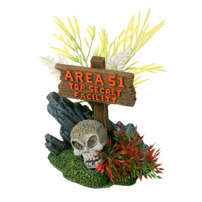 Blue Ribbon Exotic Environments Area 51 Sign with Skull Multi-Color 5.25 in