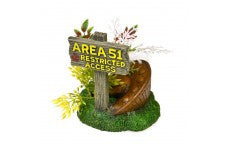 Blue Ribbon Exotic Environments Area 51 Sign with UFO {L + 1} 030336 - Aquarium