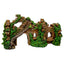 Blue Ribbon Exotic Environments Cobblestone Castle Wall Aquarium Ornament with Ivy Brown Green 5.5