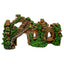 Blue Ribbon Exotic Environments Cobblestone Castle Wall Aquarium Ornament with Ivy Brown, Green 5.5 in