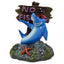 Blue Ribbon Exotic Environments Cool Shark Aquarium Ornament with No Fishing Sign Multi-Color 3.5 in