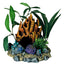 Blue Ribbon Exotic Environments Fire Coral Cave Aquarium Ornament with Plants Multi - Color 4.5