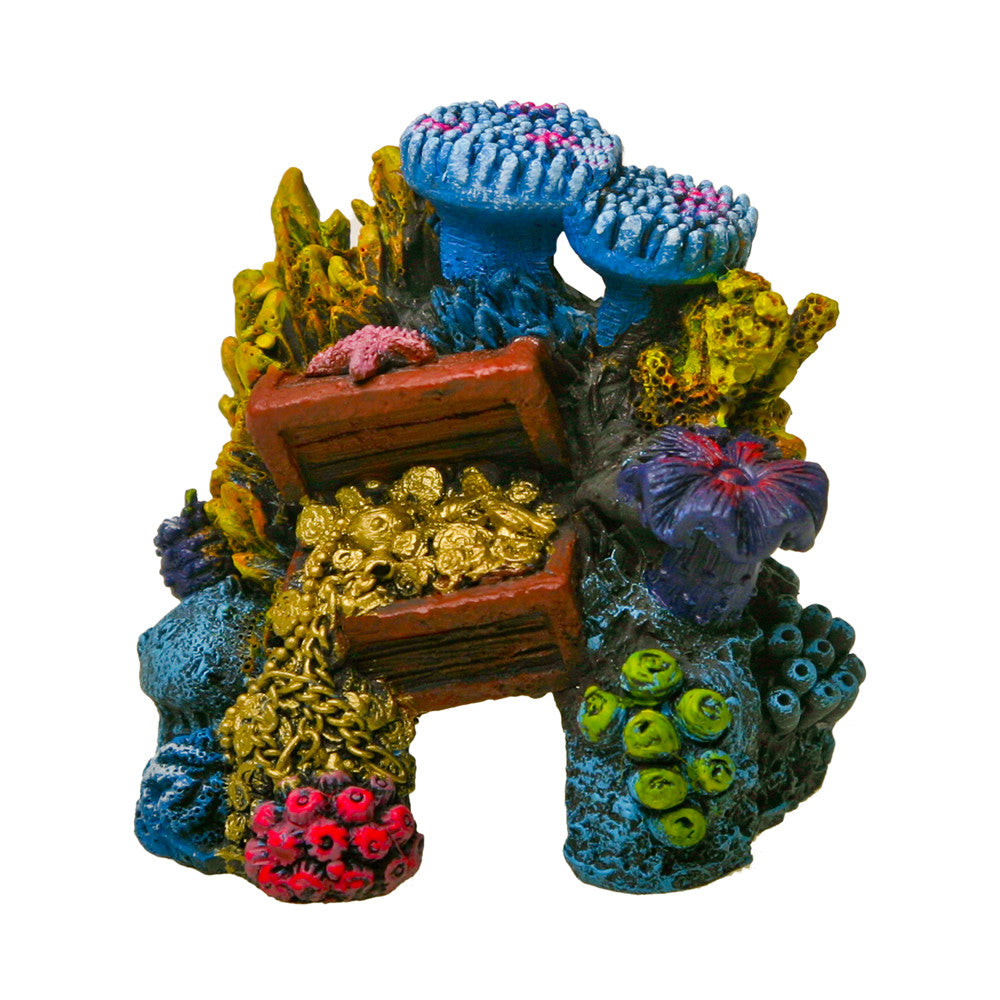 Blue Ribbon Exotic Environments Lost Treasure Reef Aquarium Ornament Multi-Color 2.63 in
