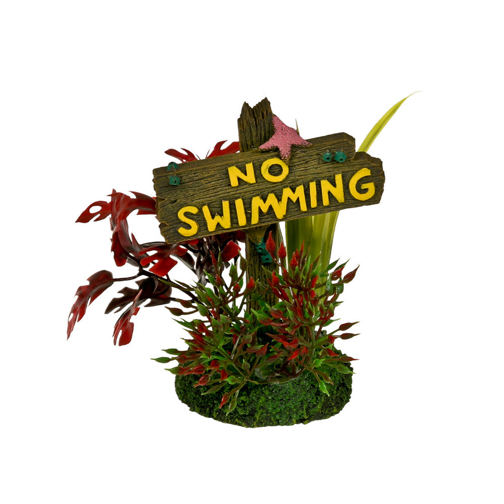 Blue Ribbon Exotic Environments No Swimming Sign Multi-Color 4.5in SM