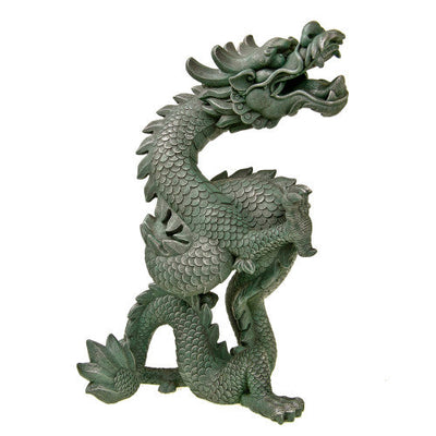 Blue Ribbon Exotic Environments Oriental Dragon Aquarium Statue Grey 13.75in LG