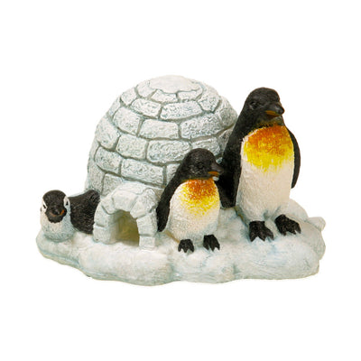 Blue Ribbon Exotic Environments Penguin Island Aquarium Statue Black, White 2.75 in