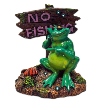 Blue Ribbon Exotic Environments Potbelly Frog Aquarium Statue Brown, Green 3.5 in