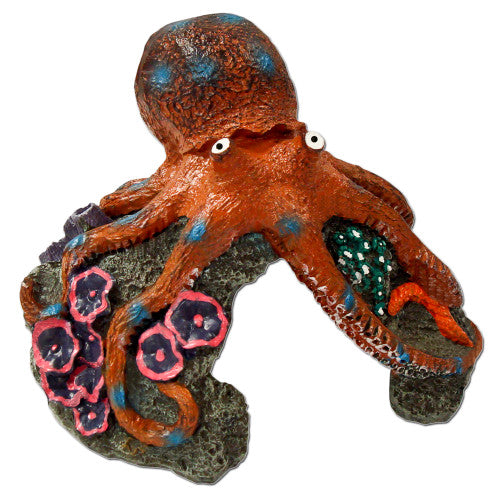 Blue Ribbon Exotic Environments Ring Octopus Aquarium Statue Multi - Color 3.5in SM