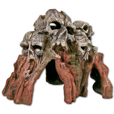 Blue Ribbon Exotic Environments Skull Mountain Aquarium Ornament Brown/Grey 6in MD