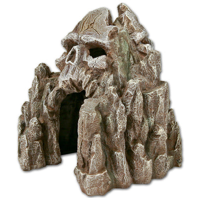 Blue Ribbon Exotic Environments Skull Mountain Aquarium Ornament Grey 5.9in SM