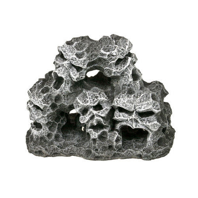 Blue Ribbon Exotic Environments Skull Mountain Pile Aquarium Ornament Black 4.7in SM