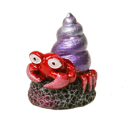 Blue Ribbon Exotic Environments Spiral Shell Crab Aquarium Ornament Red, Violet, Black 2 in