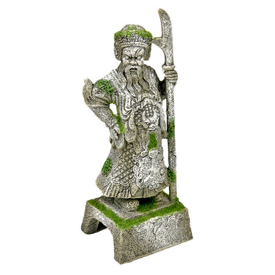 Blue Ribbon Exotic Environments Thai Warrior Aquarium Statue with Moss Grey, Green 8.5 in