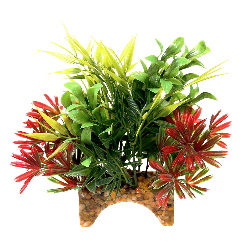 Blue Ribbon Garden Clusters Archway Jungle Aquarium Plant Green, Red 7 in