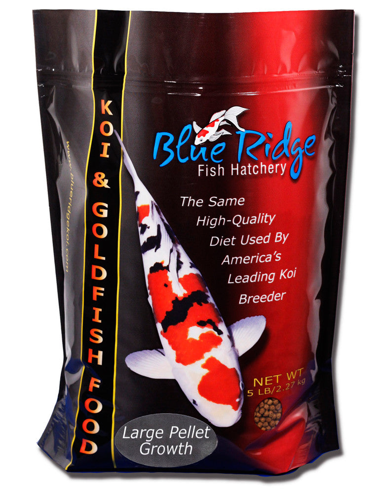 Blue Ridge Fish Hatchery Growth Formula Pellet Fish Food for Koi and Goldfish 2lb LG