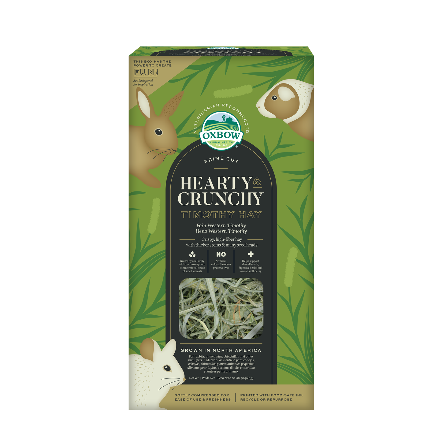 Oxbow Animal Health Prime Cut Hearty & Crunchy Timothy Hay Small Animal Treat 20 oz 744845969206