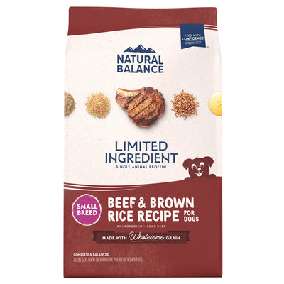 Natural Balance Pet Foods Limited Ingredient Small Breed Dry Dog Food Beef & Brown Rice 4 lb 723633014144