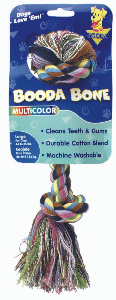 Booda 2-Knot Rope Bone Dog Toy Multi-Color LG
