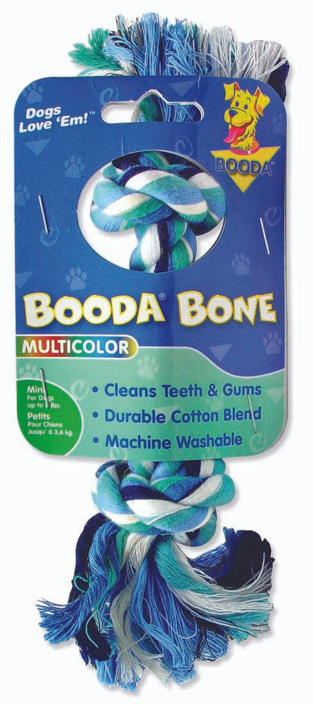 Booda 2-Knot Rope Bone Dog Toy Multi-Color XS