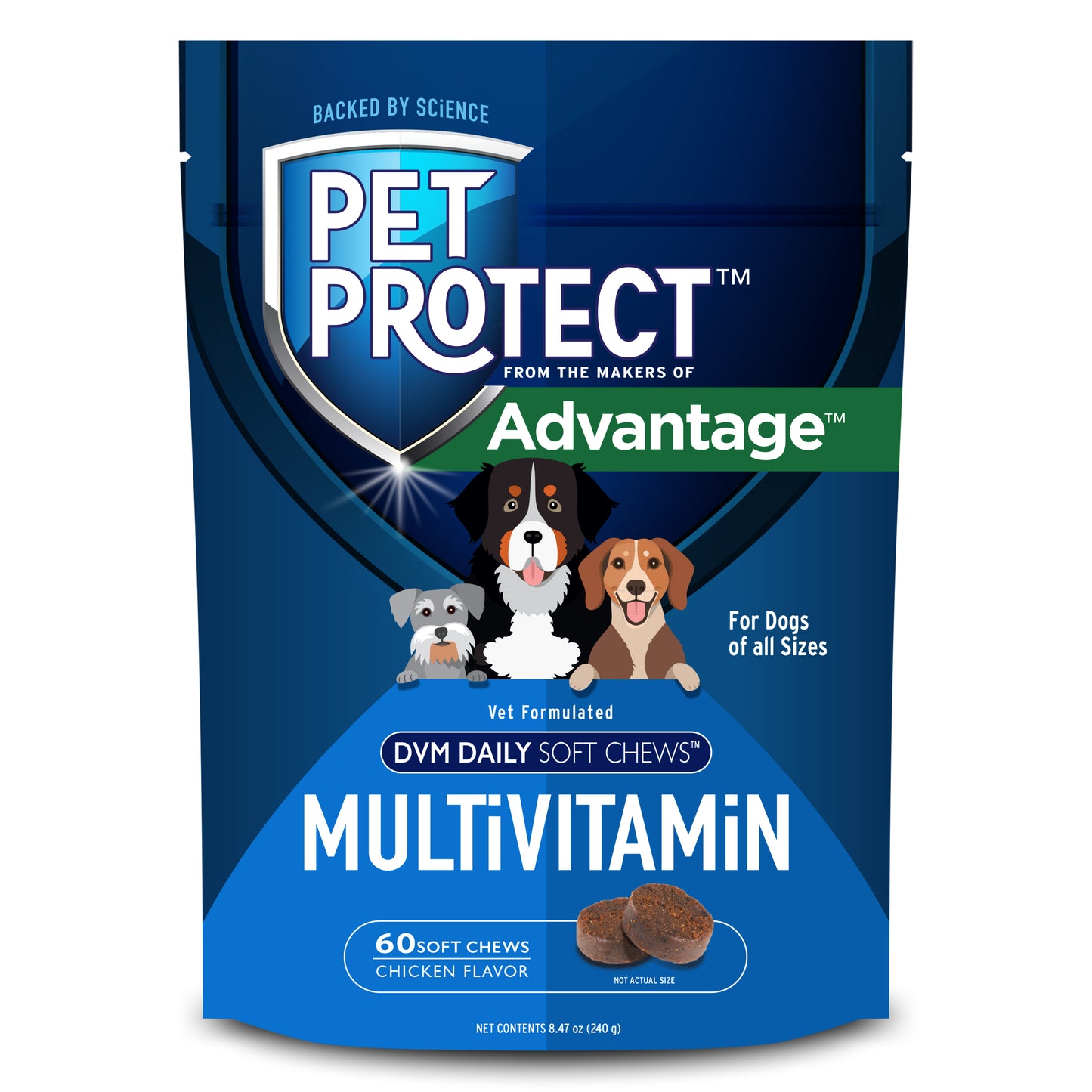 Elanco Pet Protect Advanage Daily Multivitamin Dog Supplement Chicken 60 ct 727804001506