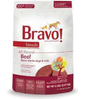 Bravo! Beef Blend Burgers 5 lb. SD - 5 {L - 1RR }294147 - Dog