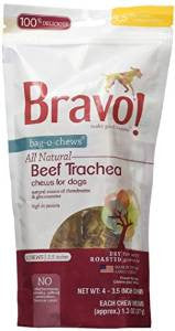 Bravo! Beef Trachea - 3.5’ Bag - O - Chews 4pk {L + 1x} 294173 Dog