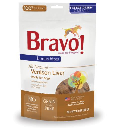 Bravo! Freeze Dried Venison Liver - 3 oz. {L+1} 294141 829546751661