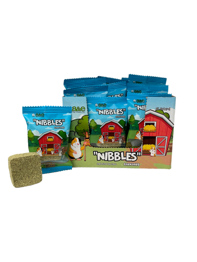 A & E Cages Barnyard Nibbles Hay Chew Small Animal Bites Round 32ea/32Pc Display 644472014358