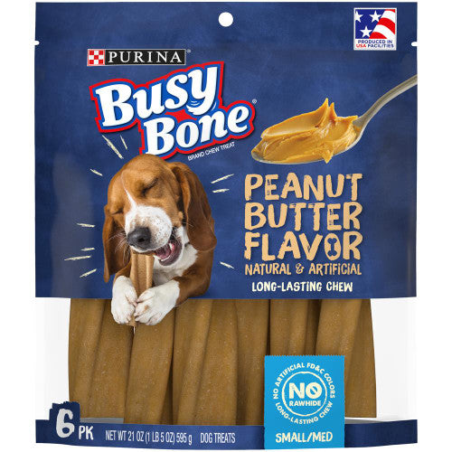 Busy Bone Peanut Butter Small & Medium Dog Treat 4 / 21 oz