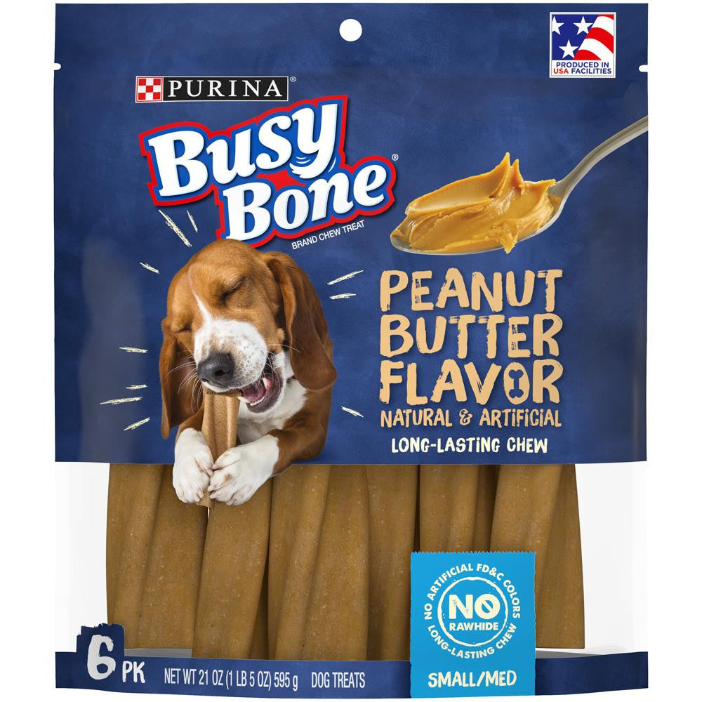 Busy Bone Peanut Butter Small & Medium Dog Treat 4 / 21 oz 038100192066