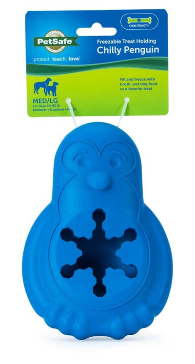 Busy Buddy Penguin Dog Toy Blue MD/LG