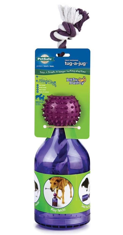 Busy Buddy Tug-a-Jug Dog Toy Purple MD/LG