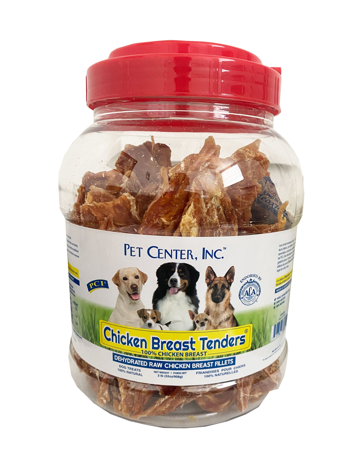 Pet Center Chicken Breast Tenders Dog Treat Canister 2 lb 727348880322